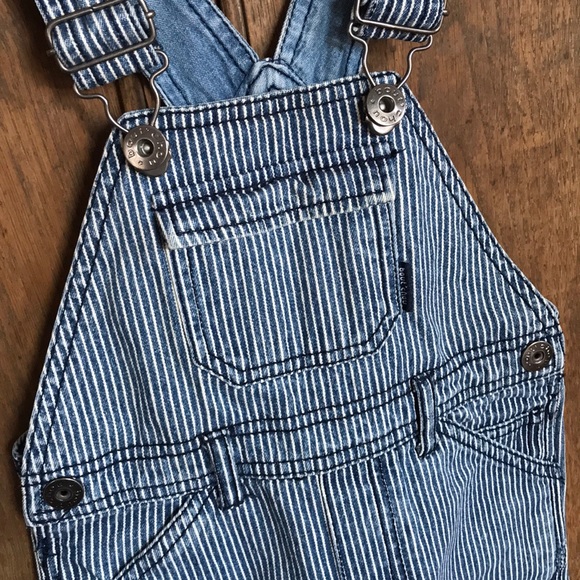 Denim Striped Overalls with pockets - Picture 3 of 4